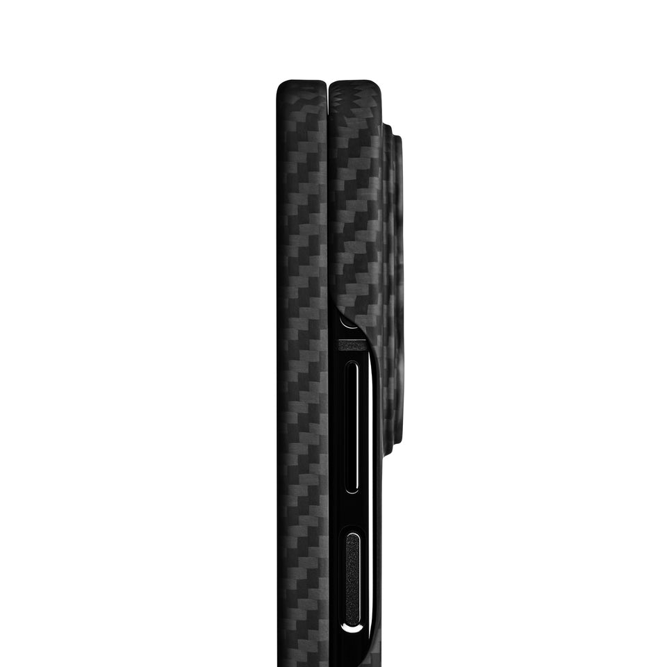 Samsung Galaxy Z Fold 5 Cyber Edition Latercase Thin Kevlar Case Side Profile Gray Black